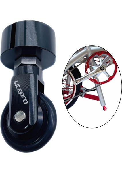 Katlanır Bisiklet Kolay Tekerlek 33.9mm Seatpost Eyer Tüp Dağı Rulo Caster Siyah