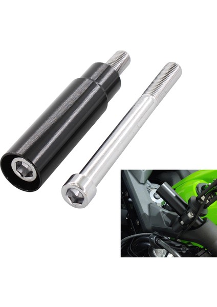 Kawasaki 650 2017-2019 Için Dayanıklı Taşınabilir Gidon Braketi Uzatma Siyah