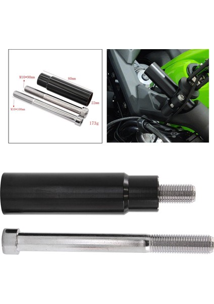 Kawasaki 650 2017-2019 Için Dayanıklı Taşınabilir Gidon Braketi Uzatma Siyah