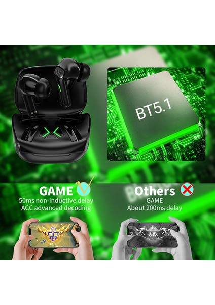 Şık Kablosuz Kulakiçi Taşınabilir E-Spor Oyun Gamer Için Bluetooth Uyumlu Kulaklık