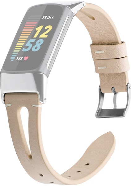 Fitbit Charge 5 Için Fc5-18 Sivri Kuyruk Deri Kayış Kordonlu Saat