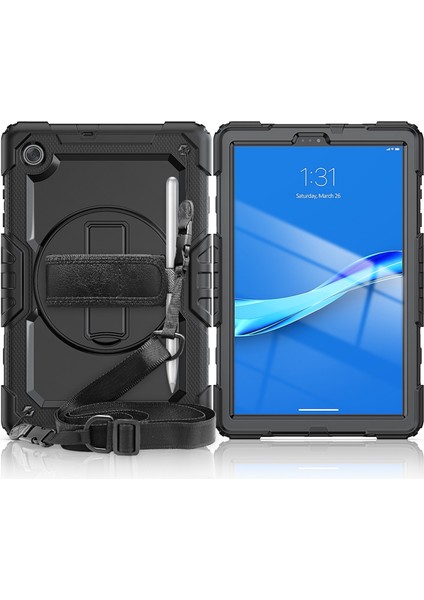Lenovo Tab M10 Fhd Artı Darbeye Dayanıklı Renkli Silikon + Pc Koruyucu Kılıf ile Tutucu ve Omuz Askısı ve El Kayışı(Yurt Dışından) modelleri