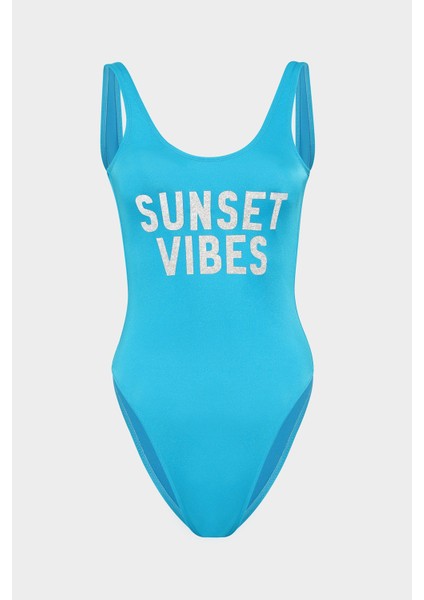 Sunset Vibes Sloganlı Push Up Mayo