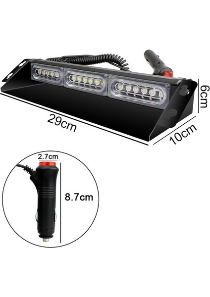 13 Fonksiyonlu Çakar Lamba 18 Led 12-30 V Kırmızı-Mavi-Beyaz