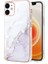 Apple iPhone 12 Için Imd Galvanik Mermer Desenli Telefon Kılıfı - Beyaz (Yurt Dışından) 1