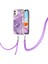 Apple iPhone 11 Için Iml Imd Mermer Desenli Kordonlu Galvanik Tpu Koruyucu Kılıfı - Mor (Yurt Dışından) 2
