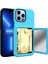 Apple iPhone 13 Pro Için Kartlıklı Gizli Aynalı Akrilik + Tpu Hibrit Kılıf - Gök Mavisi (Yurt Dışından) 1