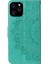 Apple iPhone 12 Pro Max Için Mandala Çiçek Baskılı Kayışlı Manyetik Pu Deri Cüzdan Kılıf - Turkuvaz (Yurt Dışından) 4