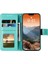 Apple iPhone 12 Pro Max Için Mandala Çiçek Baskılı Kayışlı Manyetik Pu Deri Cüzdan Kılıf - Turkuvaz (Yurt Dışından) 5