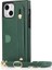 Apple iPhone 13 Mini Için Standlı Kart Yuvalı Kayışlı Pu Deri Kaplamalı Tpu Telefon Kılıfı - Yeşil (Yurt Dışından) 1