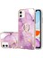 Apple iPhone 11 Için Galvanik Imd Iml Mermer Desenli Esnek Tpu Telefon Kılıfı - Pembe (Yurt Dışından) 3