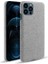 Apple iPhone 13 Pro Max Için Kumaş Kaplamalı Sert Plastik Telefon Kılıfı - Açık Gri (Yurt Dışından) 1