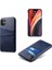Apple iPhone 12 Pro Max Için Çift Kart Yuvalı Pu Deri Kaplamalı Pc Telefon Kılıfı - Koyu Mavi (Yurt Dışından) 1