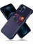 Apple iPhone 13 Pro Max Için Kartlıklı Kumaş + Pu Deri Kaplamalı Pc Telefon Kılıfı - Mavi (Yurt Dışından) 1