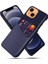 Apple iPhone 13 Için Kumaş Dokulu Kart Yuvalı Telefon Kılıfı - Mavi (Yurt Dışından) 1