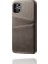 Apple iPhone 12 Pro Max Için Çift Kart Yuvalı Pu Deri Kaplamalı Pc Telefon Kılıfı - Gri (Yurt Dışından) 5