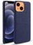 Apple iPhone 13 Mini Için Düz Renk Kumaş Kaplamalı Pc Telefon Kılıfı - Mavi (Yurt Dışından) 1