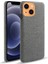 Apple iPhone 13 Için Kumaş Kaplamalı Sert Plastik Telefon Kılıfı - Gri (Yurt Dışından) 1