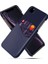 Apple iPhone 11 Için Kart Yuvalı Pc + Pu + Kumaş Hibrit Telefon Kılıfı - Mavi (Yurt Dışından) 1