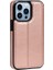 Apple iPhone 13 Pro Için Jazz Serisi Pu Deri + Tpu Manyetik Standlı Kartlıklı Telefon Kılıfı - Gül Altın (Yurt Dışından) 3