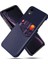 Apple iPhone Xr Için Kart Yuvalı Pc + Pu + Kumaş Hibrit Telefon Kılıfı - Mavi (Yurt Dışından) 1