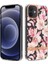 Apple iPhone 12 Için Lb5 Serisi Çiçek Desenli Galvanik Imd Iml Tpu Telefon Kılıfı - Pembe Gardenya (Yurt Dışından) 1
