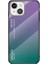Apple iPhone 13 Mini 5.4 Inç Uyumlu Temperli Cam + Tpu Telefon Kılıfı - Mor/yeşil (Yurt Dışından) 1