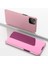 Apple iPhone 11 Pro Max 6.5 Inç Uyumlu Ayna Yüzey Kaplama Deri Telefon Kılıfı - Pembe Altın (Yurt Dışından) 1