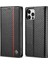 Apple iPhone 12 Için Karbon Fiber Dokulu Pu Deri Cüzdan Tasarımlı Standlı Kılıf - Dikey Kırmızı Şerit (Yurt Dışından) 1