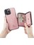 Apple iPhone 13 Pro Için 2'si 1 Arada Manyetik Ayrılabilir Fermuarlı Cüzdan Bölmeli Darbeye Dayanıklı Kılıf - Pembe (Yurt Dışından) 5