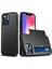 Apple iPhone 13 6.1 Inç Uyumlu Kart Tutuculu Pc + Tpu Hibrit Telefon Kılıfı - Siyah (Yurt Dışından) 1