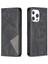 Apple iPhone 13 Pro Için Kartlıklı Standlı Mıknatıslı Geometrik Desenli Deri Kılıf - Siyah (Yurt Dışından) 1