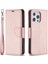 Apple iPhone 13 Pro 6.1 Inç Uyumlu Deri Cüzdan Telefon Kılıfı - Pembe Altın (Yurt Dışından) 1