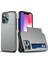 Apple iPhone 13 6.1 Inç Uyumlu Kart Tutuculu Pc + Tpu Hibrit Telefon Kılıfı - Koyu Gri (Yurt Dışından) 1