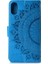Apple iPhone Xr Için Mandala Çiçek Baskılı Kayışlı Manyetik Pu Deri Cüzdan Kılıf - Mavi (Yurt Dışından) 3