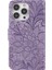 Apple iPhone 13 Pro Için Dantel Çiçek Desenli Pu Deri + Tpu Standlı Kayışlı Telefon Kılıfı - Mor (Yurt Dışından) 4