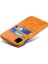 Apple iPhone 11 Pro Max Için Çift Kart Yuvalı Pu Deri Kaplamalı Sert Pc Telefon Kılıfı - Turuncu (Yurt Dışından) 4