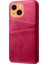 Apple iPhone 13 Mini Için Pu Deri + Pc Çift Kart Yuvalı Telefon Kılıfı - Pembe (Yurt Dışından) 3
