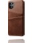 Apple iPhone 12 Pro Max Için Çift Kart Yuvalı Pu Deri Kaplamalı Pc Telefon Kılıfı - Kahverengi (Yurt Dışından) 5
