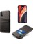Apple iPhone 12 Pro Max Için Çift Kart Yuvalı Pu Deri Kaplamalı Pc Telefon Kılıfı - Siyah (Yurt Dışından) 1