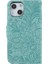 Apple iPhone 13 Mini Için Dantel Çiçek Baskılı Kayışlı Manyetik Standlı Pu Deri + Tpu Telefon Kılıfı - Turkuvaz (Yurt Dışından) 4