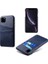 Apple iPhone 11 Pro Için Çift Kart Yuvalı Pu Deri Kaplamalı Sert Pc Telefon Kılıfı - Mavi (Yurt Dışından) 1