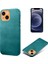Apple iPhone 13 Için Pu Deri Kaplamalı Pc Telefon Kılıfı - Yeşil (Yurt Dışından) 1