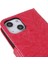 Apple iPhone 13 Mini Için Dantel Çiçek Baskılı Kayışlı Manyetik Standlı Pu Deri + Tpu Telefon Kılıfı - Kırmızı (Yurt Dışından) 2