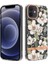 Apple iPhone 12 Için Lb5 Serisi Çiçek Desenli Galvanik Imd Iml Tpu Telefon Kılıfı - Yeşil Gardenya (Yurt Dışından) 1
