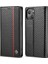 Apple iPhone 13 Için Karbon Fiber Dokulu Pu Deri Cüzdan Tasarımlı Standlı Kılıf - Dikey Kırmızı Şerit (Yurt Dışından) 1