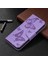 Apple iPhone 12 Için Desenli Cüzdan Tasarımlı Deri Standlı Kılıf - Mor (Yurt Dışından) 4