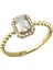 14 Ayar Altın Beyaz Baget Taşlı Yüzük YZK108B 1