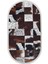 DR01 Kahve Saçaklı Dijital Oval Halı Kaymaz Yıkanabilir Iskandinav Yolluk 120X300 2