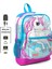 Kids Dört Bölmel Neon Pembe Desenli Ilkokul Çantası USB Şarjlı Kulaklık Çıkışlı 23811 1